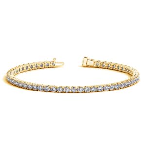 5 Carat Lab Grown Diamond Tennis Bracelet 14k Yellow Gold