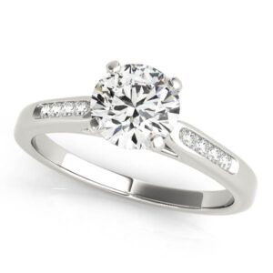 Single Row Diamond Engagement Ring 1 Carat 14k White Gold