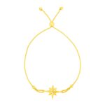 14k Yellow Gold Adjustable Bracelet with Star