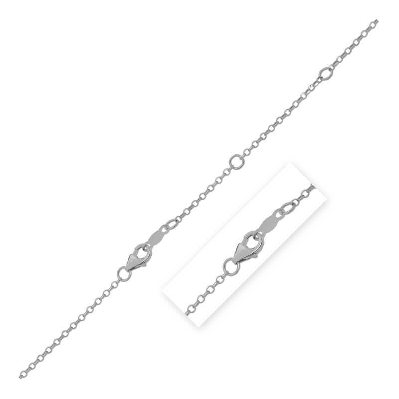 Double Extendable Cable Chain in 14k White Gold (1.4 mm)