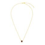 14k Yellow Gold 17 inch Necklace with Round Garnet