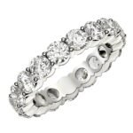 3 Carat Round Cut Lab Grown Brilliant Diamond Eternity Band Ring 14k White Gold