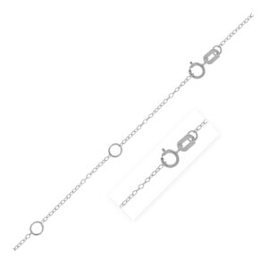Double Extendable Piatto Chain 14k White Gold 1.3 mm 18 inch 45 cm