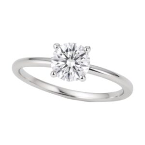 3/4 Carat Round Lab Grown Diamond Solitaire Ring 14K White Gold IGI G/VS1