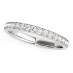 Prong Set Wedding Band with Diamonds 1/3 cttw 14k White Gold