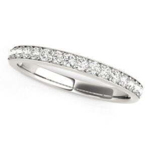Prong Set Wedding Band with Diamonds 1/3 cttw 14k White Gold