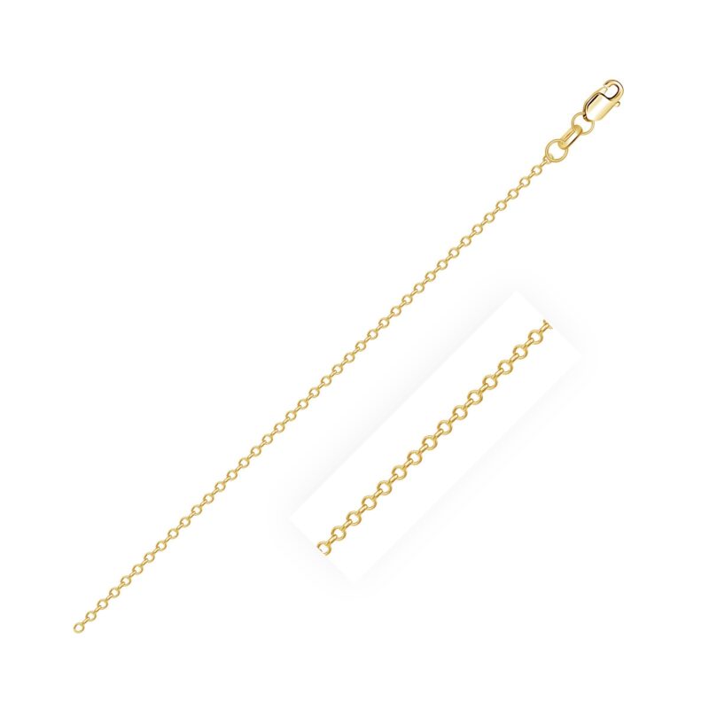18k Yellow Gold Diamond Cut Cable Link Chain 0.80 mm