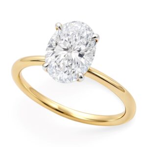 1.5 Carat Oval Lab Grown IGI G/VS1 Diamond Solitaire Ring 10K Yellow Gold