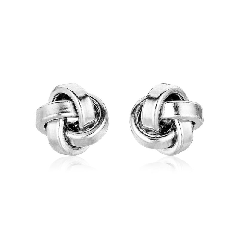Sterling Silver Love Knot Earrings Polished (10mm)
