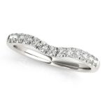 Diamond Curved Design Wedding Band 1/4 carat 14k White Gold