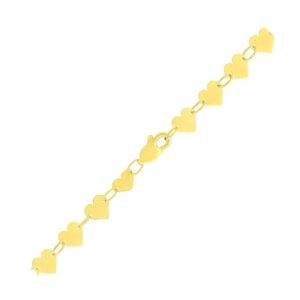 Mirror Heart Chain Bracelet in 10K Yellow Gold (4.70 mm)