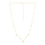 14k Yellow Gold High Polish Beaded Stations Necklace
