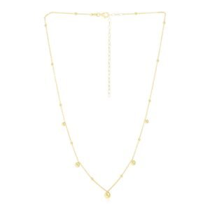 14k Yellow Gold High Polish Beaded Stations Necklace