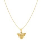 14K Gold Bee Necklace with Link Chain