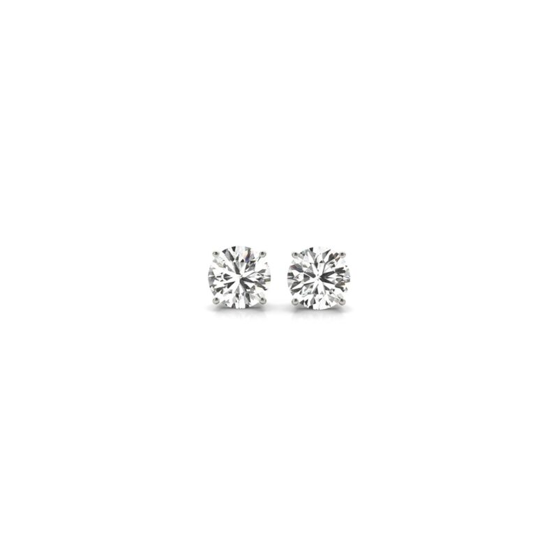 1/2 Carat Lab Grown Round Diamond Stud Earrings 14k White Gold (G/VS2)