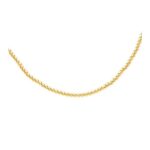 14k Yellow Gold Bead Chain Necklace 20 inch 6mm