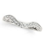 Curved Diamond Wedding Ring 1/10 cttw 14k White Gold
