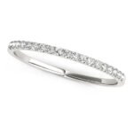 Pave Diamond Wedding Ring 1/8 cttw 14k White Gold