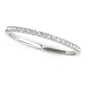 Pave Diamond Wedding Ring 1/8 cttw 14k White Gold