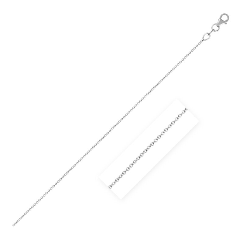 Double Extendable Cable Chain in 14k White Gold 1 mm