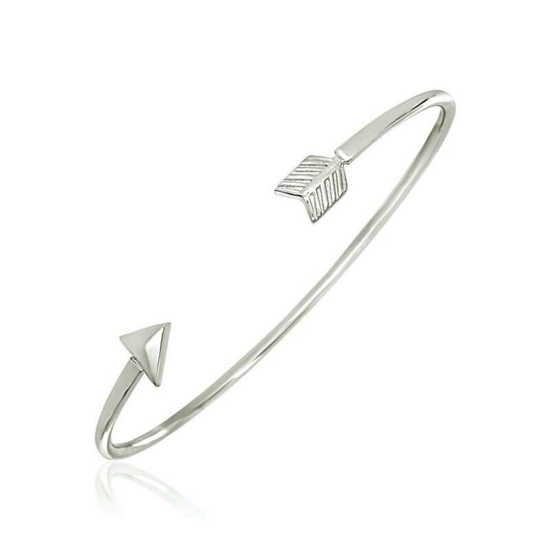 Arrow Cuff Bangle Bracelet Sterling Silver (3.00 mm)