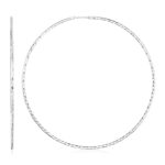 Extra Large Sterling Silver Hoop Earrings Round Textured (1.6x70mm)