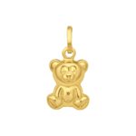 14K Yellow Gold Polished Teddy Bear Charm Pendant