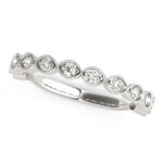 Vintage Style Diamond Wedding Band 3/8 cttw 14k White Gold