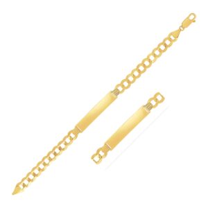 14k Yellow Gold Mens Curb Chain ID Bracelet 8 1/2 inch (8.30 mm)