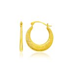14k Yellow Gold Graduated Round Textured Hoop Earrings 14k Yellow Gold Graduated Round Textured Hoop Earrings
