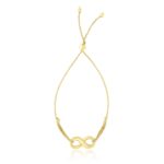 14k Yellow Gold Infinity Motif Adjustable Lariat Bracelet (1.00 mm)