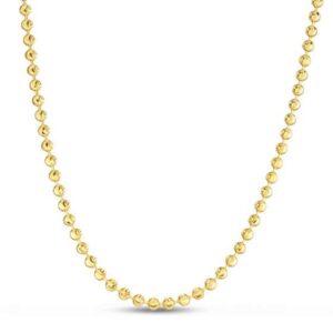 Moon Cut Bead Chain in 14k Yellow Gold 4 mm
