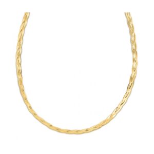 14k Yellow Gold Braided Herringbone Chain Necklace 3.2 mm