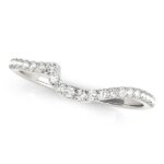 Round Pave Curved Diamond Wedding Ring 1/5 cttw 14k White Gold