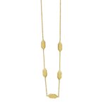 Long Elongated Hexagon Necklace in 14K Yellow Gold