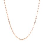 14k Rose Gold Adjustable Paperclip Chain Necklace 1.5 mm 22 Inch