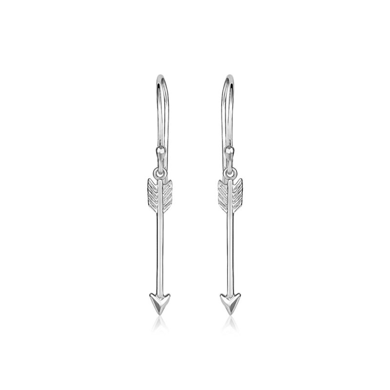 Sterling Silver Arrow Earrings Polished and Textured