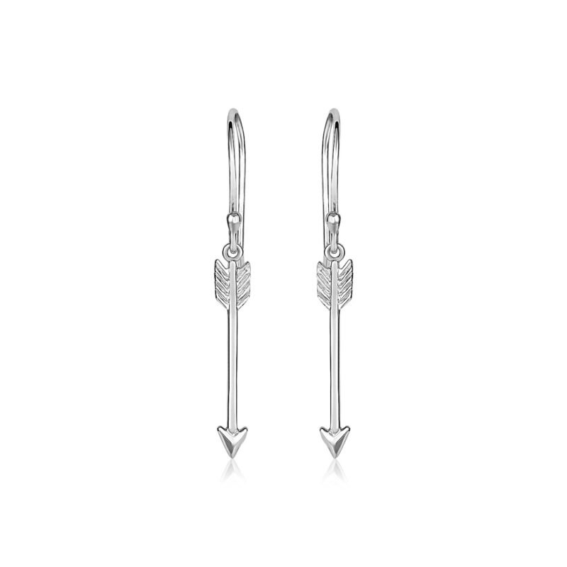 Sterling Silver Arrow Earrings Polished and Textured