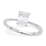 1 Carat Radiant Cut Diamond Solitaire Ring Lab Grown IGI G/VS1 14K White Gold