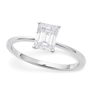 1 Carat Radiant Cut Diamond Solitaire Ring Lab Grown IGI G/VS1 14K White Gold
