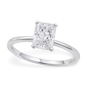 1 1/2 Carat Radiant Cut Diamond Solitaire Ring Lab Grown IGI G/VS1 10K White Gold