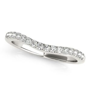 Curvy Pave Set Diamond Wedding Band 1/5 cttw 14k White Gold