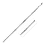 Sterling Silver Rhodium Plated Round Box Chain (3 mm)