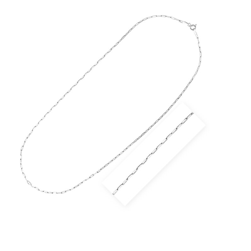 Paperclip Chain Sterling Silver Rhodium Plated (1.80 mm)
