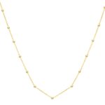 Textured Saturn Bead Necklace in 14K Yellow Gold