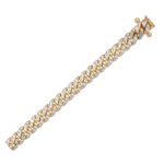 Classic Miami Cuban White Pave Solid Chain in 14k Yellow Gold 5 mm