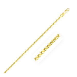 18k Yellow Gold Gourmette Chain Necklace 2.2 mm