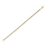 Round Pave Franco Chain Bracelet in 14k Yellow Gold (3.15 mm)