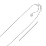 14k White Gold Adjustable Franco Chain Necklace 22 inch 1 mm