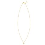 14K Yellow Gold Petite Diamond Cross Necklace